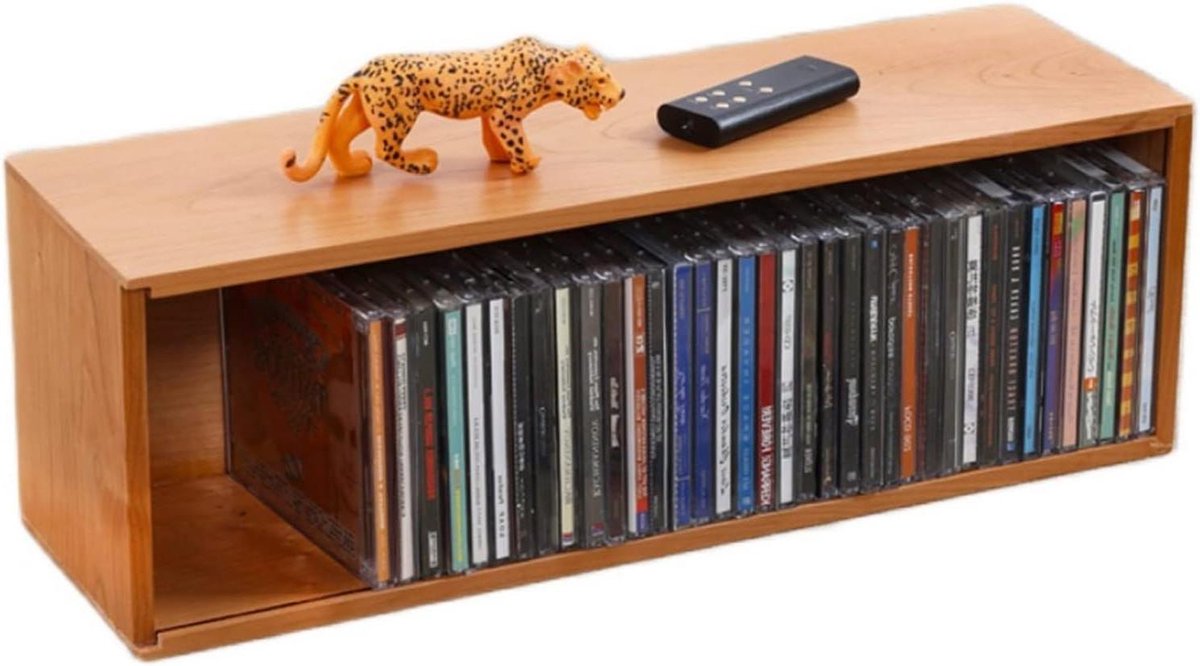 CD-rek - Media-opslag - Muziek organiseren - Stapelbaar en compact - 50cm hoog - Naturel
