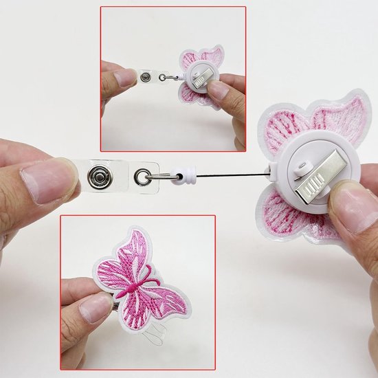 5-delige Badge Reel Houder, Retractable Badge Holder met Krokodillenclip voor Leraar, Student, Vrijwilliger en Beveiligingsmedewerker — afbeelding 3