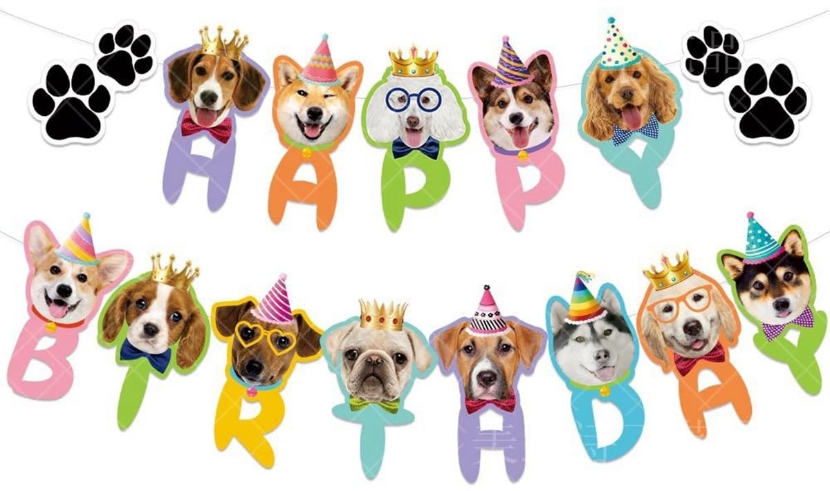 11 Stuks Taartdecoratie Hondengezicht voor Verjaardagsfeestjes