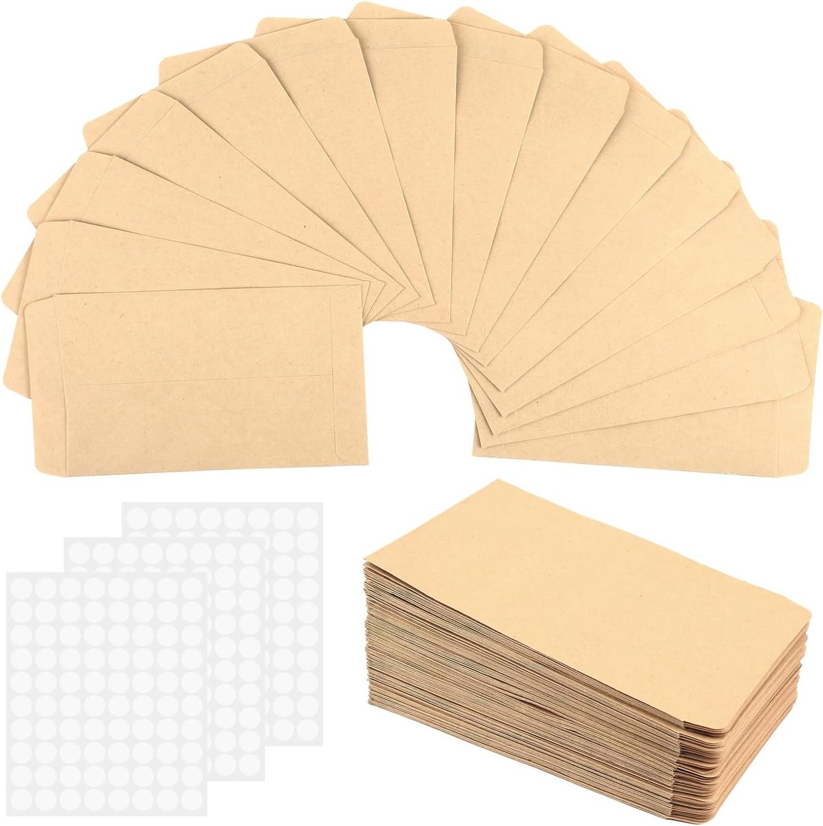 Kleine Zaadzakjes 8 x 12 cm - Mini Kraft Enveloppen voor Tuinzaad, Coinverpakking en Cadeautjes