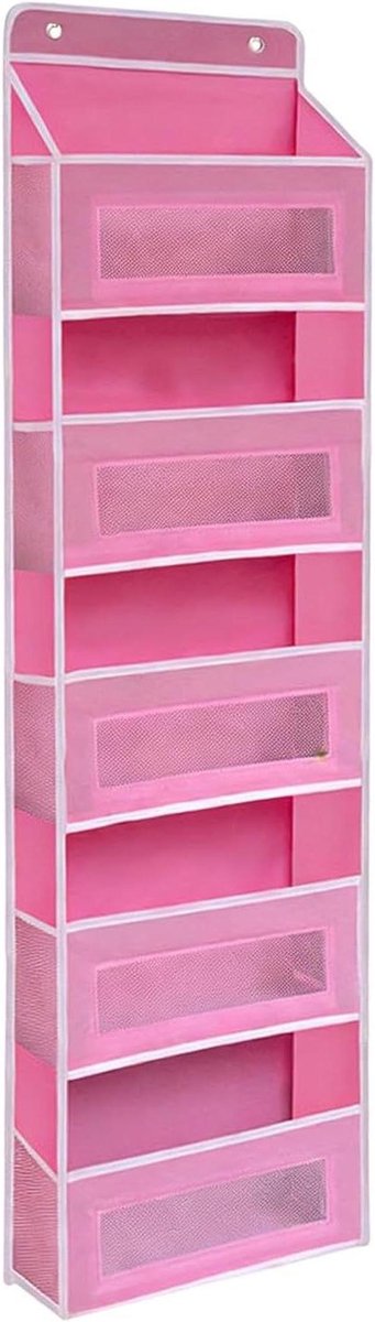 Deur Opbergrek - Hangende Organizer - Ruimte Besparen - Verticale Opslag - 145x40x17cm - Roze
