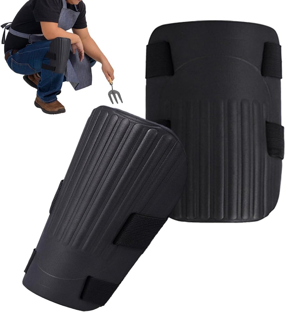 Tuin Kniebeschermers - Kniekussen Werk - Knieondersteuning Buiten - Ergonomisch Schuimkussen - 22 x 17 x 5 cm - Zwart