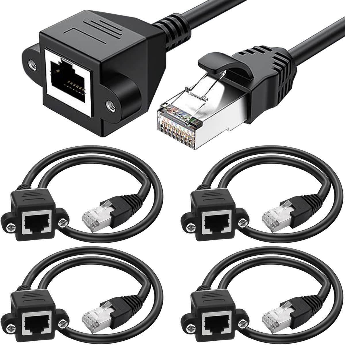 4-pack CAT6 Ethernet Verlengkabels RJ45 - 30 cm