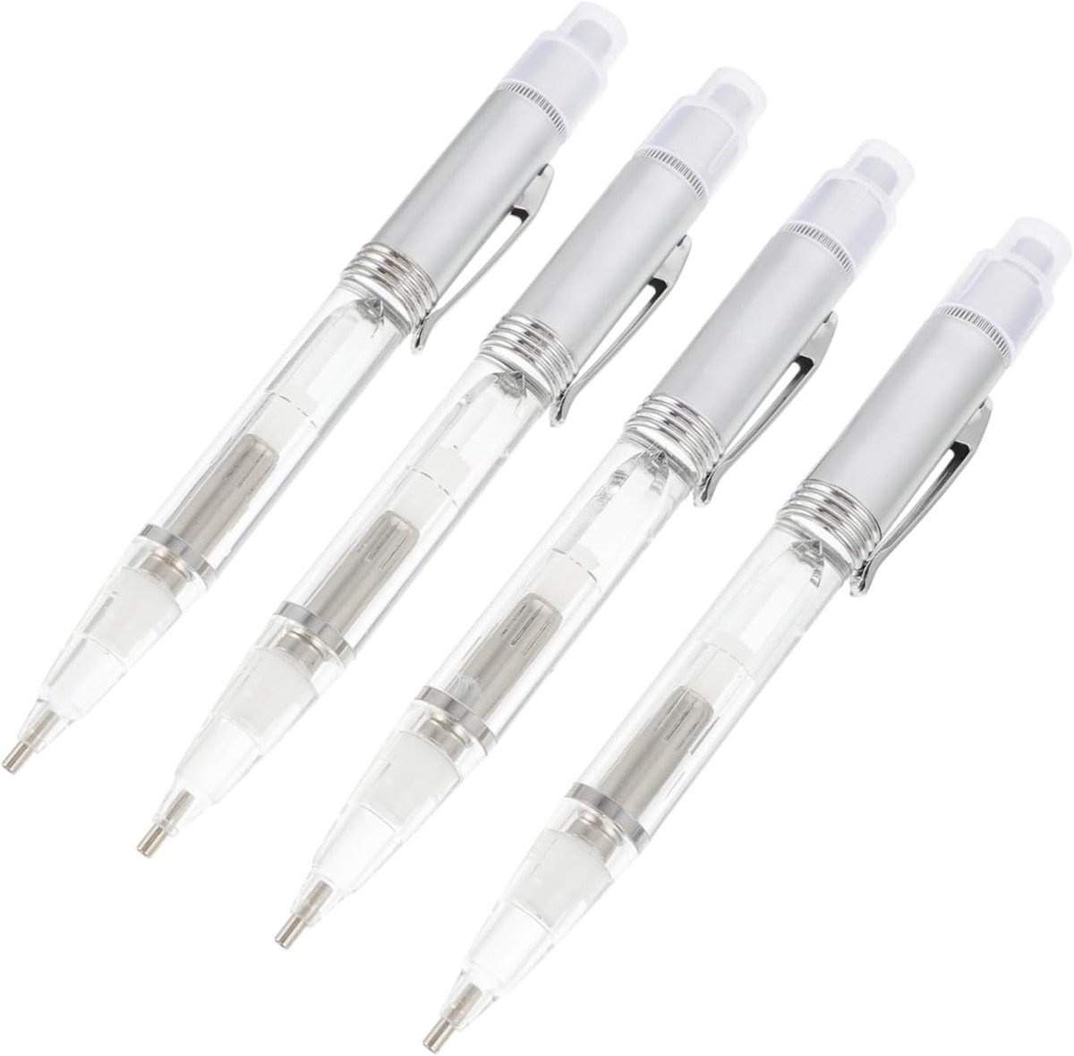 Diamant Schilderpen Set - Boorpen Picker - Hobby Creatief - Met LED Verlichting - 4 Stuks - Zilver