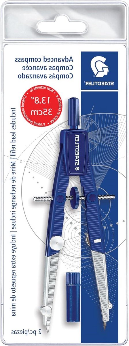 Geometrie Kompas - Tekenhulp - Cirkels Tekenen - Snel Instelbaar Wiel - 26cm Cirkel - Metaal