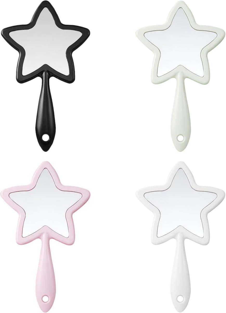Handspiegels - Make-up spiegel - Snel bijwerken - Stervormig handvat - 245 cm - Diverse kleuren