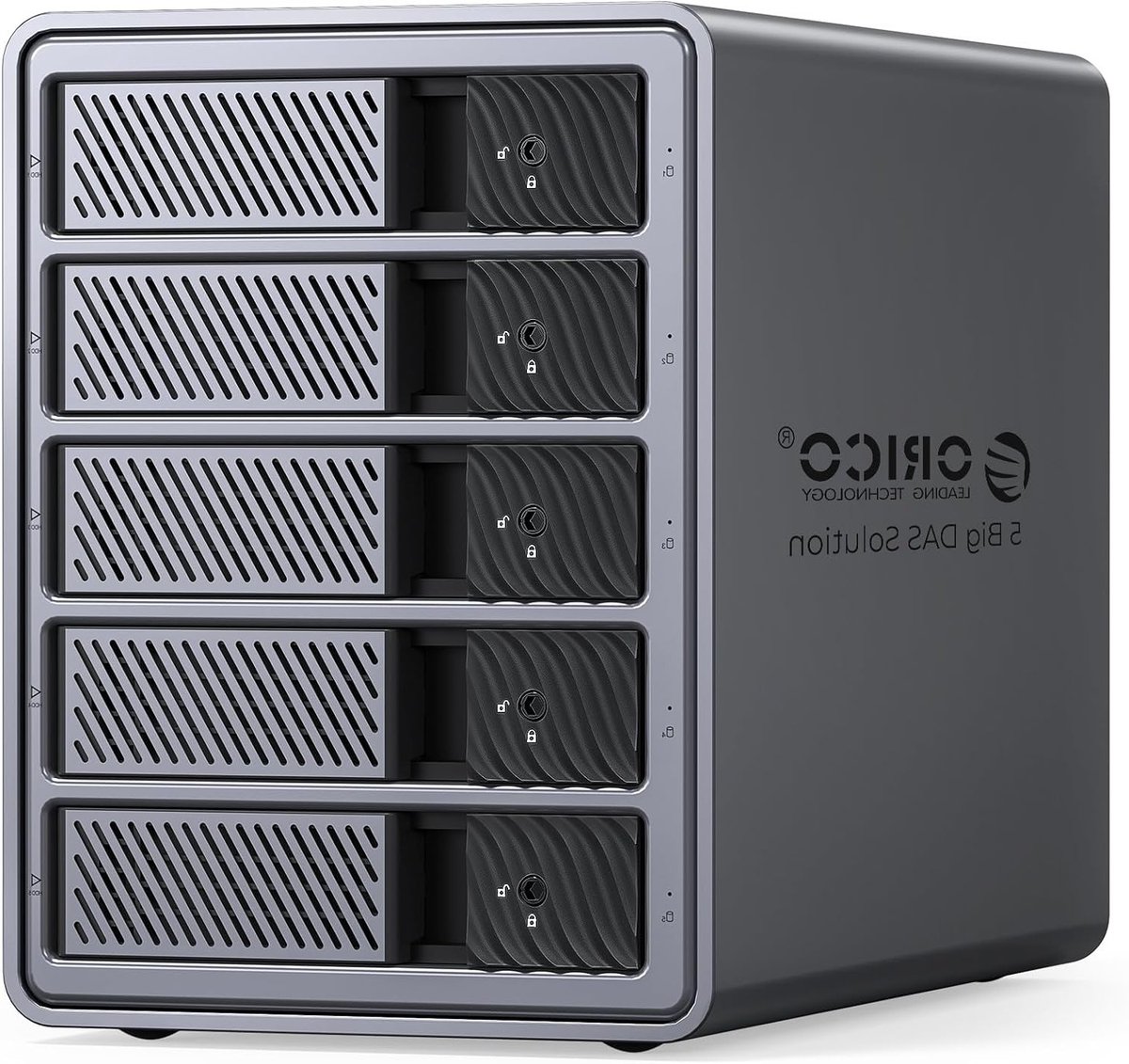 Aluminium RAID Behuizing voor 5 Hard Drives, USB 3.0 Docking Station voor 3.5 Inch HDD tot 22TB, Ondersteunt RAID 0/1/5/10 en Snelle Gegevensoverdracht