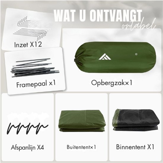 kampeertent 2-3 personen, 2 deuren ventilatie dubbellaagse waterdichte lichte backpacktent met draagtas, 3-4 seizoenen, eenvoudig op te zetten, ideaal voor kamperen, wandelen en buiten. — afbeelding 4
