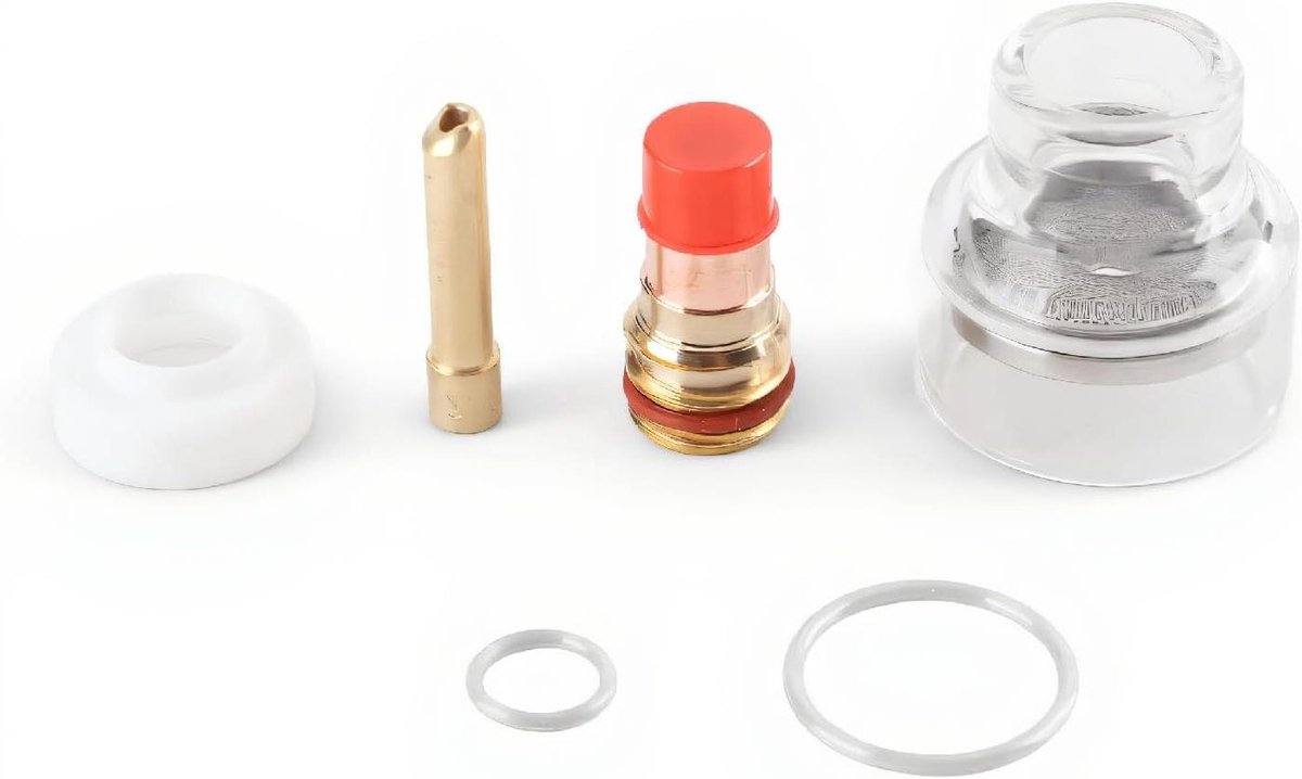 Gaslensset 6-delig - Tig lasaccessoires - Precisie lassen - Hittebestendig koper - 24 mm - Transparant