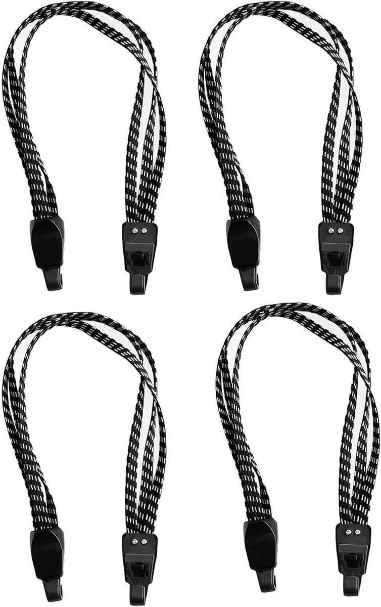 Bagage Spanriemen - Bagage Spanners - Bagage Vervoeren - Verstelbaar met Haken - 4 Stuks - Zwart