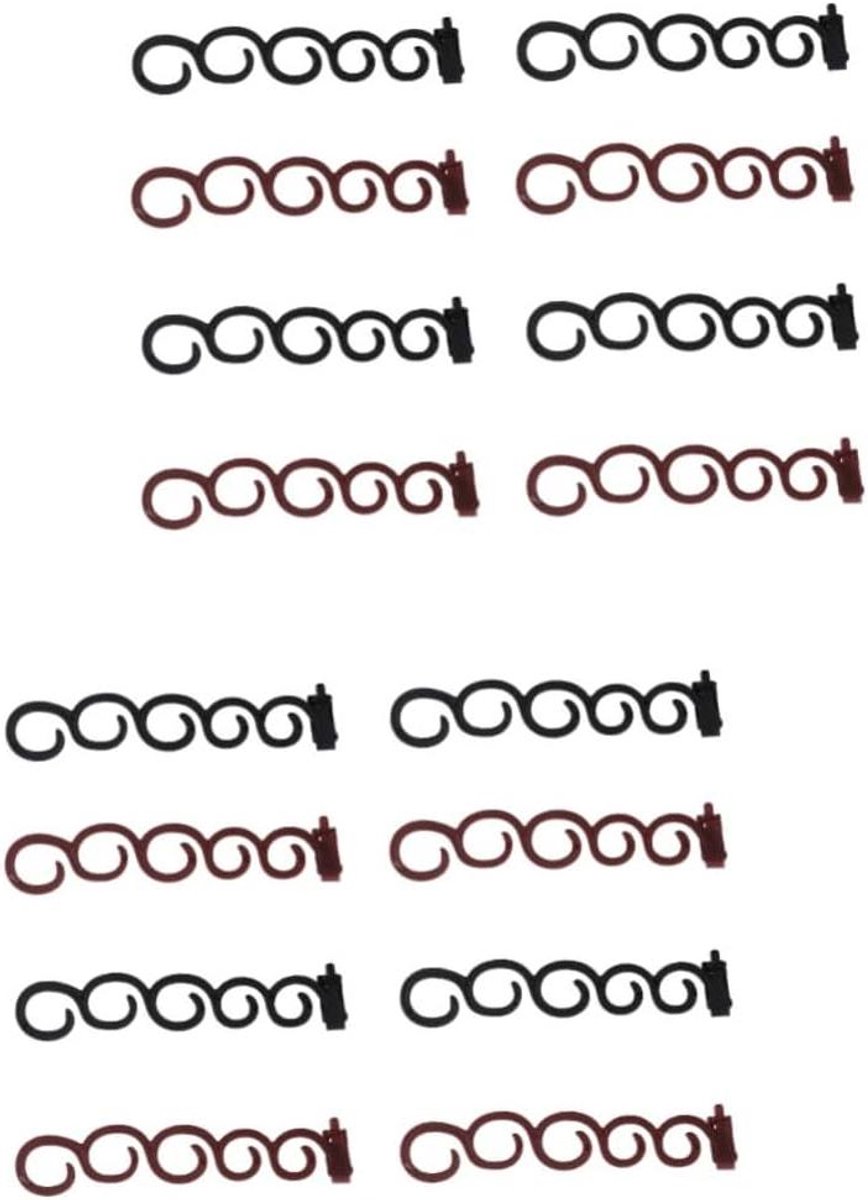 Haarvlechtgereedschap Set - Vlecht Accessoires - Kapsels Maken - Automatische Vlechter - 16 Paar - Bruin Zwart