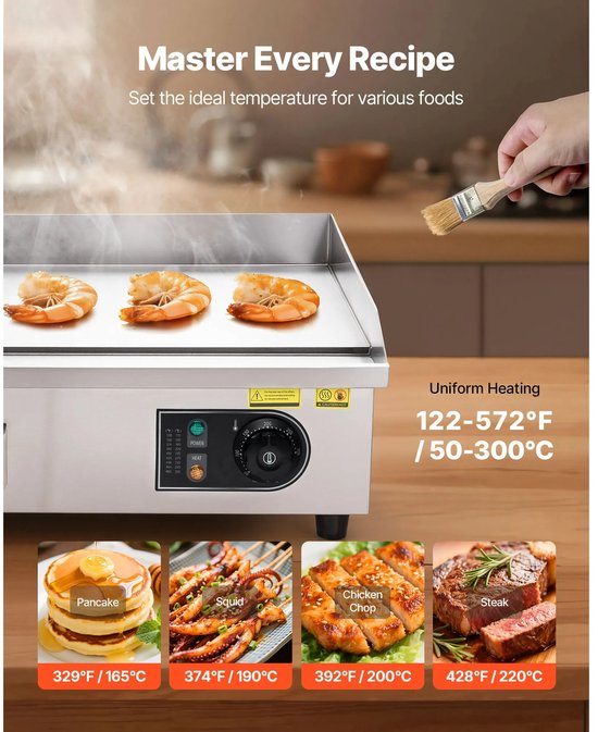 Innovastore Grillplaat - Bakplaat - Grill - Elektrische bakplaat - Kookplaat - Verstelbare temperatuurregeling - 2000W - RVS — afbeelding 2