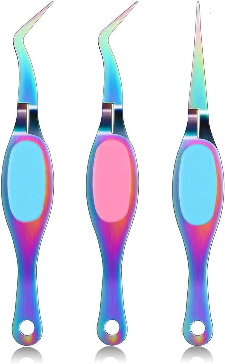 Roestvrijstalen Pincet - Kruising pincet Fijne tips - Doe-het-zelf Ambachten - Antislip Siliconen Grip - 12.5 cm - Zilver