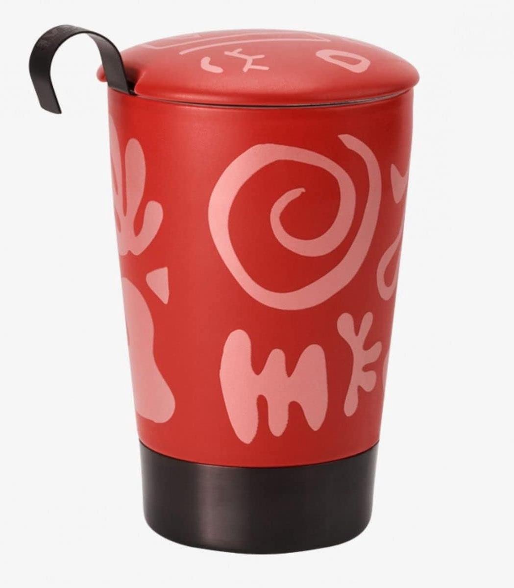 Theepot - Theekan - Thee Zetten - Porselein - 350 ml - Rood