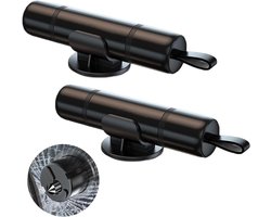 2 Pcs Noodveiligheidsgordel Snijgereedschap en Ruitbreker met 2 Houder, 2-in-1 Auto Noodhamer en Gordelsnijder, Veiligheidshamer, Ruitbreker, Autoaccessoires