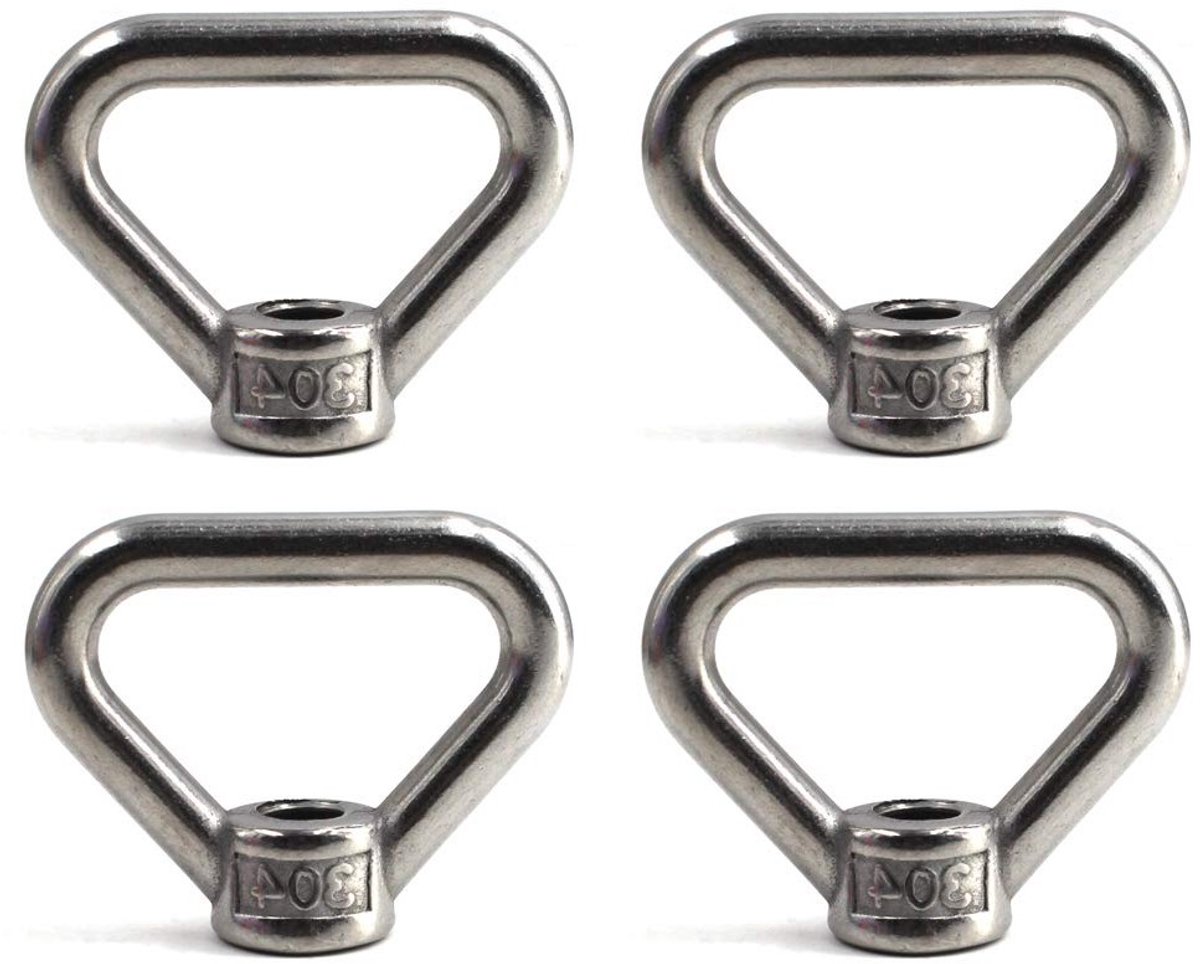 Lifting Eye Nut Ring in Driehoekvorm van 304 RVS - Set van 4 - Voor Heftoepassingen en Bevestiging