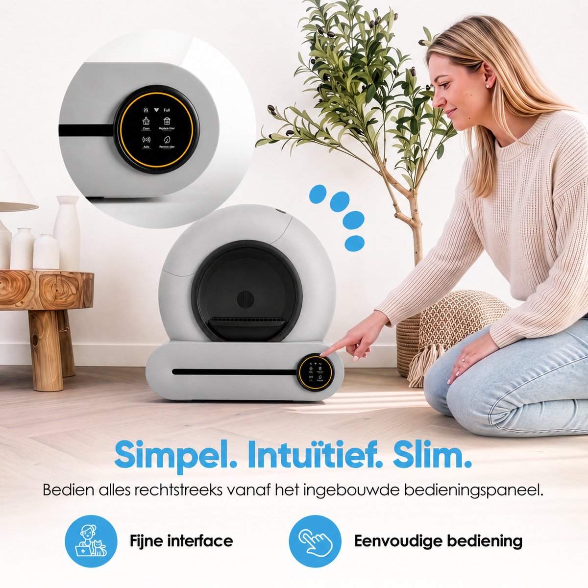 Purloo Automatische Kattenbak 65L XXL - Zelfreinigend + 100 Zakjes en Grindmat thumbnail 5
