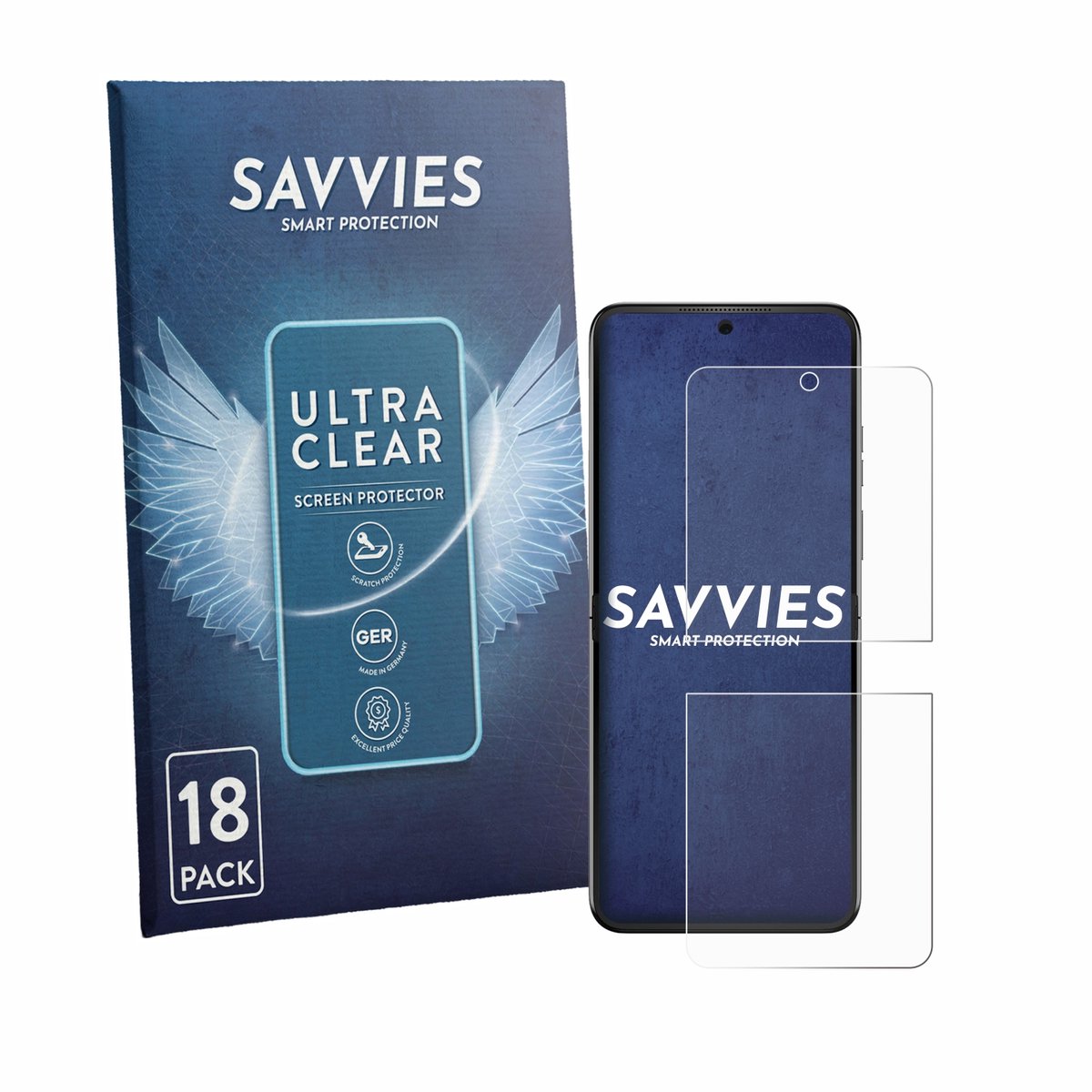 Savvies - Screenprotector voor Motorola Razr 70 - Folie Beschermfolie transparant 18 Stuks