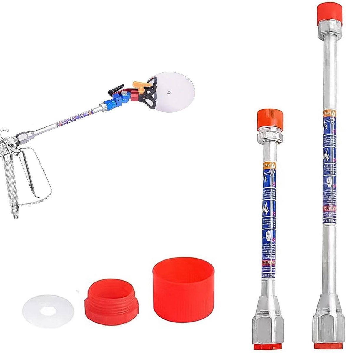 2-delige verlengstaaf voor verfspuitpistool – Airless spuitverlengstangen van 12 inch & 7,8 inch – Ideaal voor schilderwerk en moeilijk bereikbare plekken