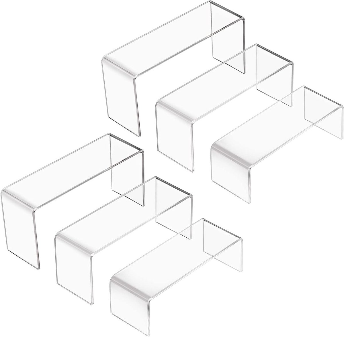 Heldere Acrylaat Riser Display Stand voor Pops Figuren, Amiibo, Sieraden en Desserts - 2 Sets (5x5x6")