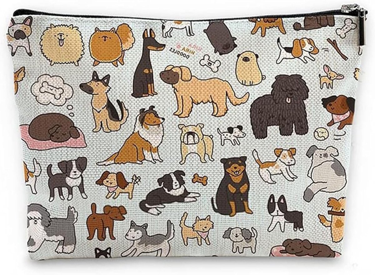 Schattige make-uptas van linnen voor puppy's, perfect voor schoonheidsproducten, reizen en als cadeau voor dames