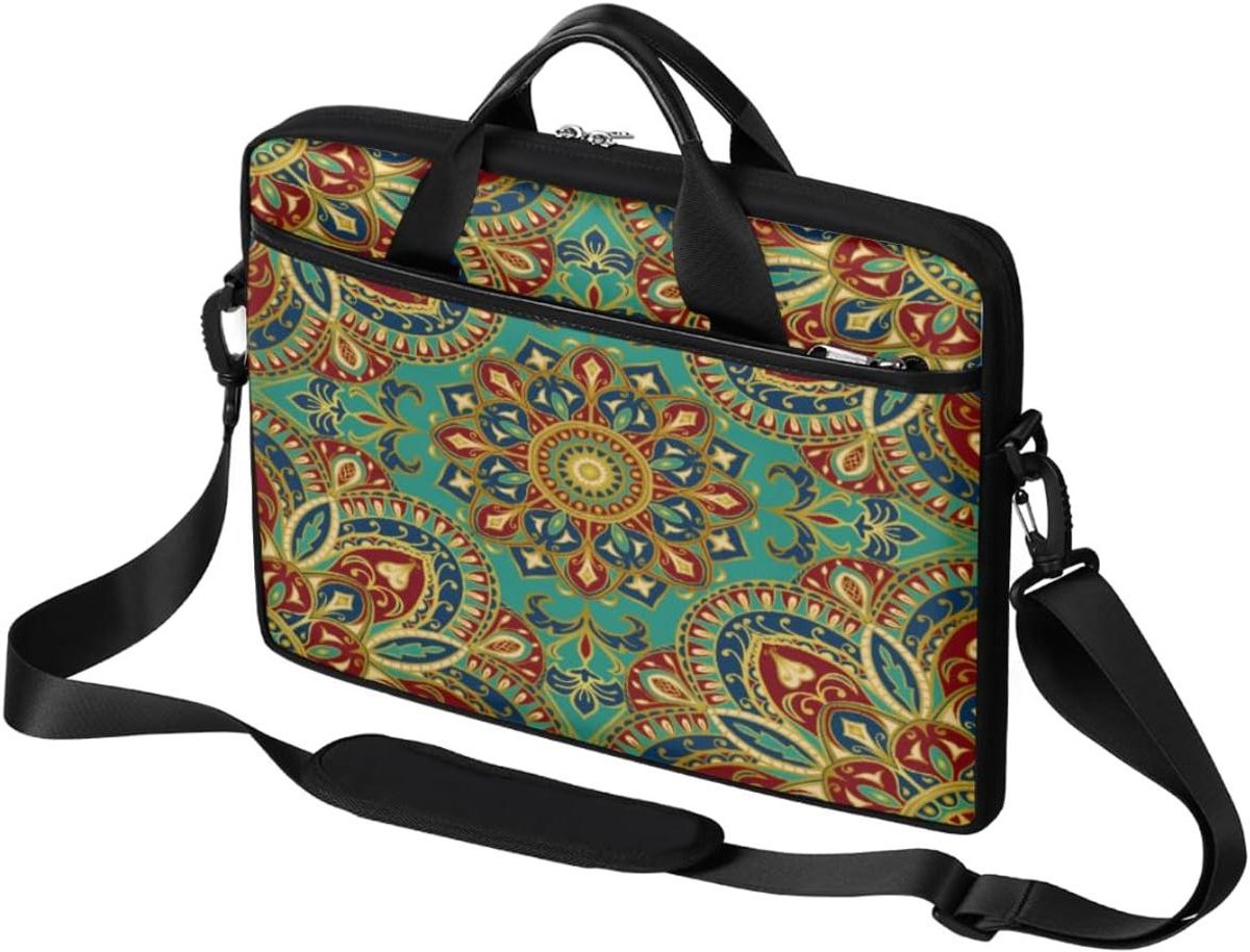 Laptoptas - Laptop sleeve - Veilig Vervoer - Verstelbare Band - 13-15 inch - Mandala