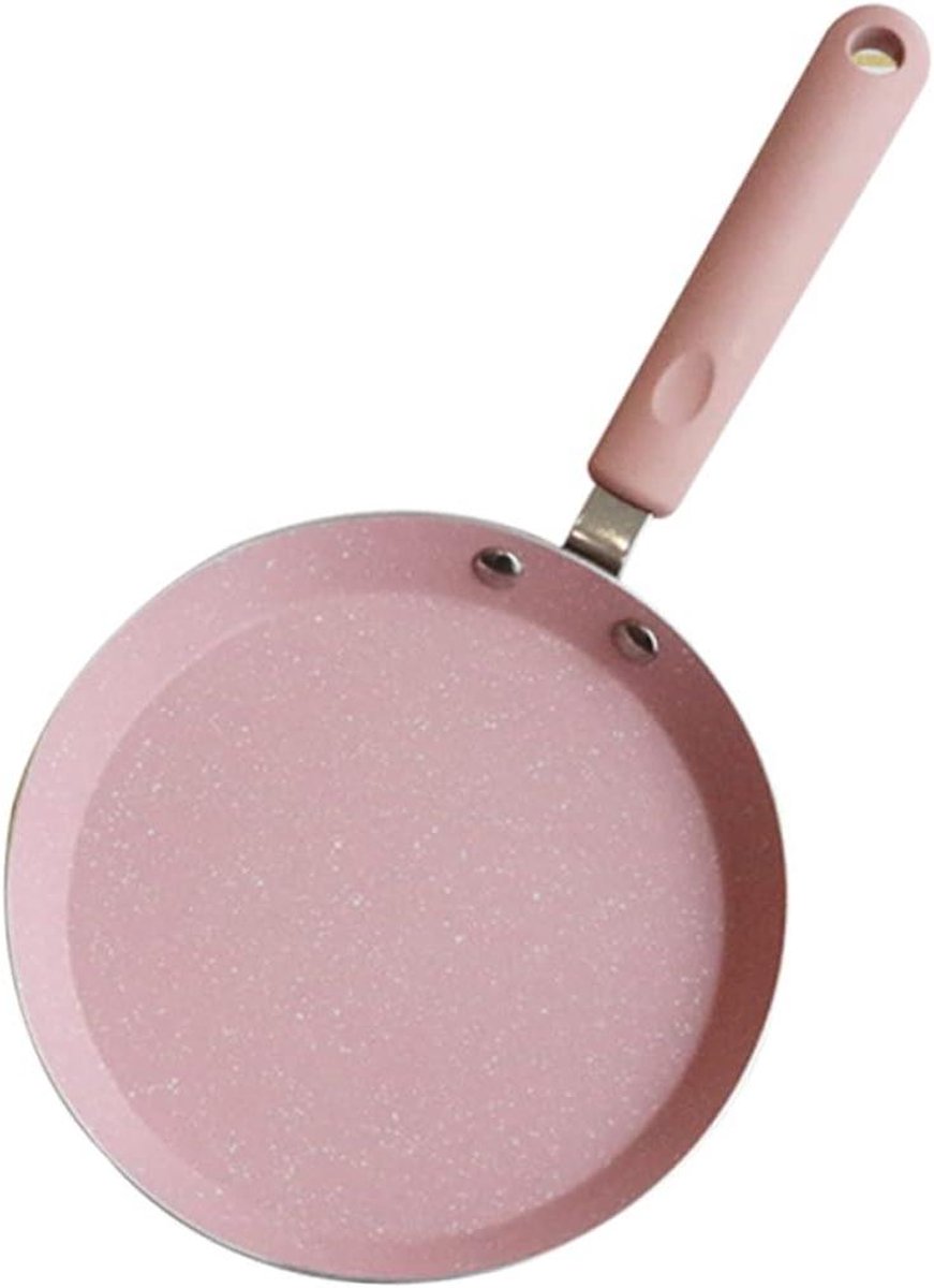 Koekenpan Aluminium - Omeletpan Pannenkoekenpan - Koken Thuis - Antiaanbaklaag Snel Verhit - 6 8 10 Inch - Roze