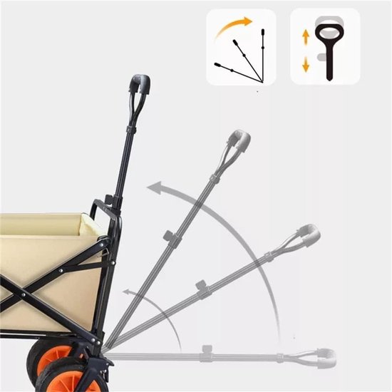 Bolderkar Tuinwagen - Transportwagen Outdoor - Boodschappen Vervoeren - Inklapbaar Stevig Frame - 150 Kg Draaglast - Zwart van Bolderkar — afbeelding 4