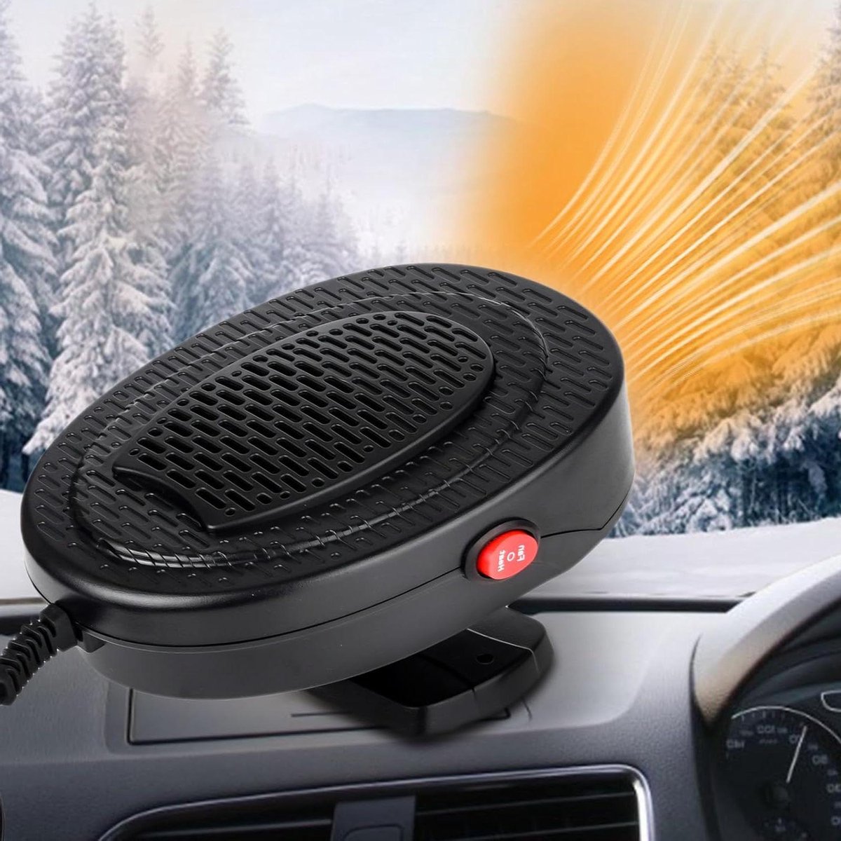 Draagbare Autoverwarming - Auto Ventilator - Rij Veilig - 2-in-1 Modi - 12V - Zwart