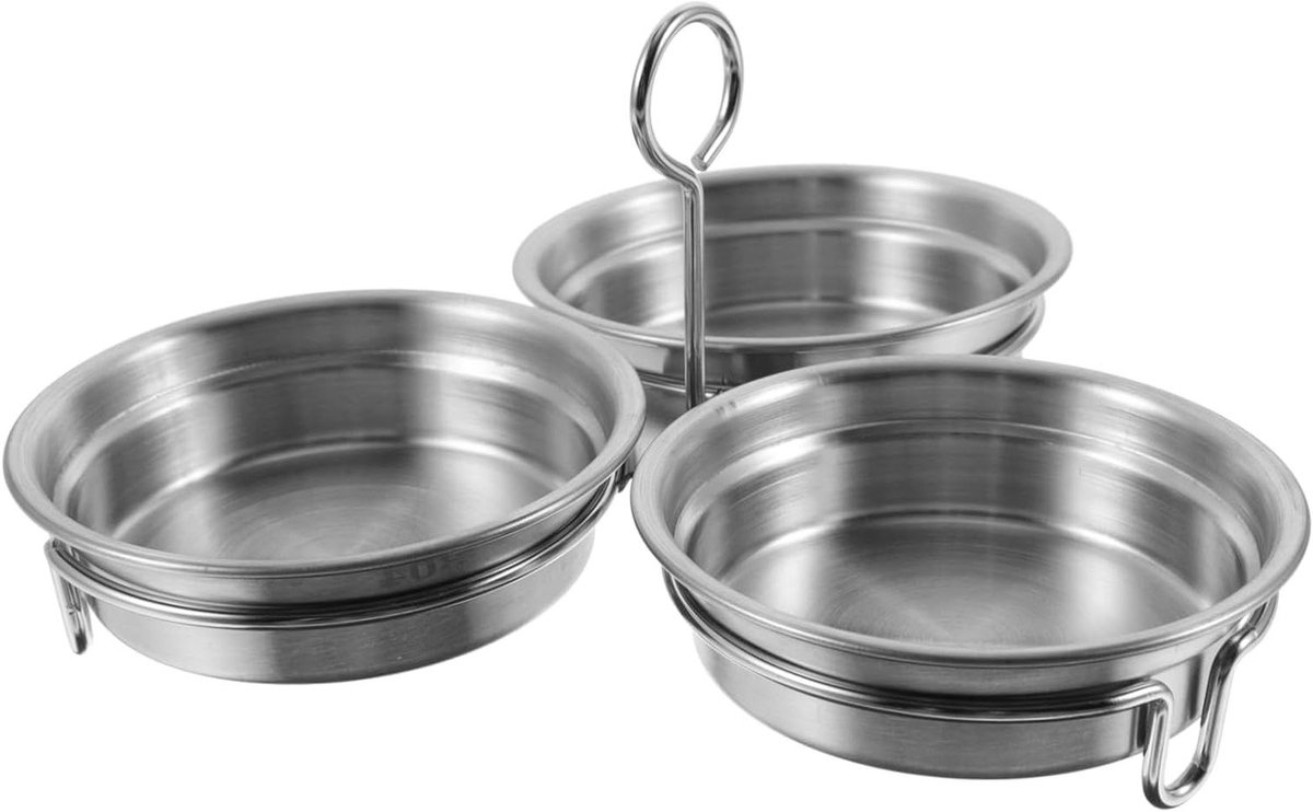 Eimallen Set - Eierkoker - Ontbijt Maken - Roestvrij Staal - 18.5 cm - Zilver
