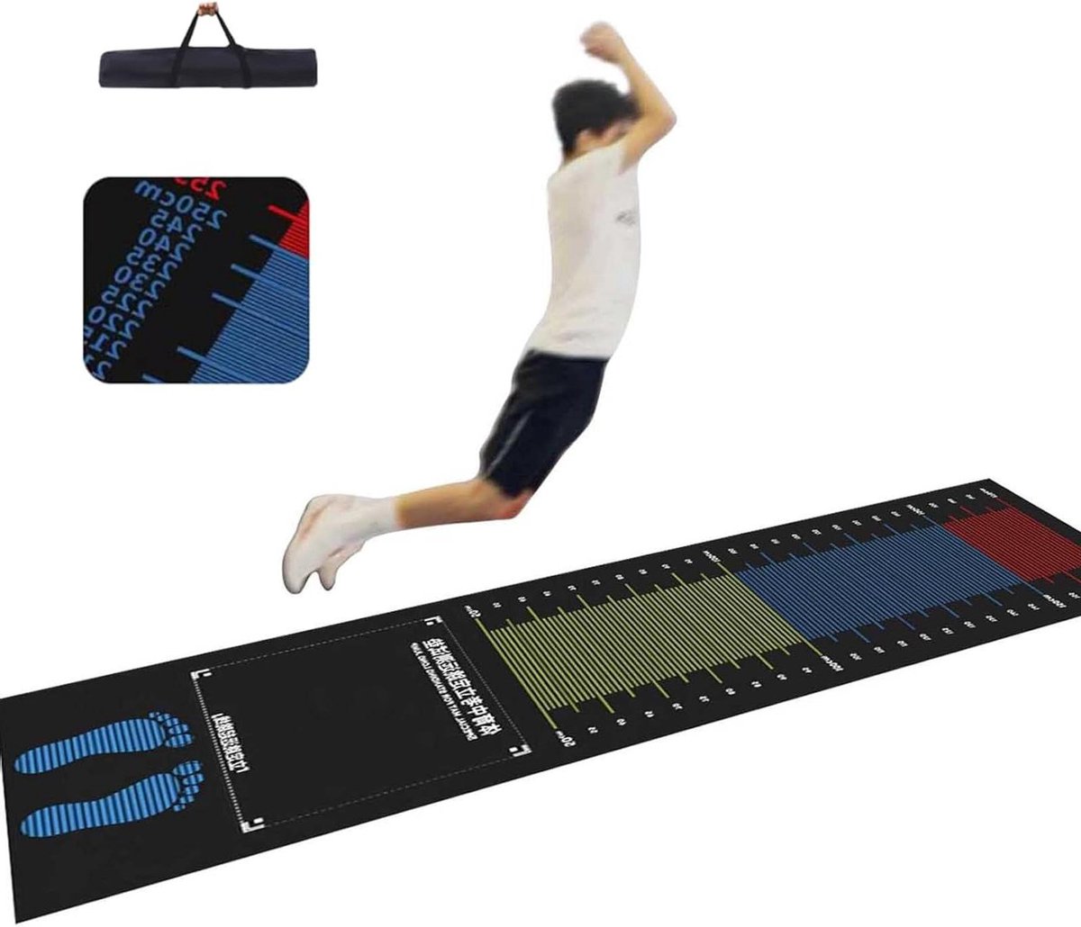 Springkussen Trainingsmat - Vervolgmat - Springen Meten - Met cm Schaal - 100x100x10mm - Zwart