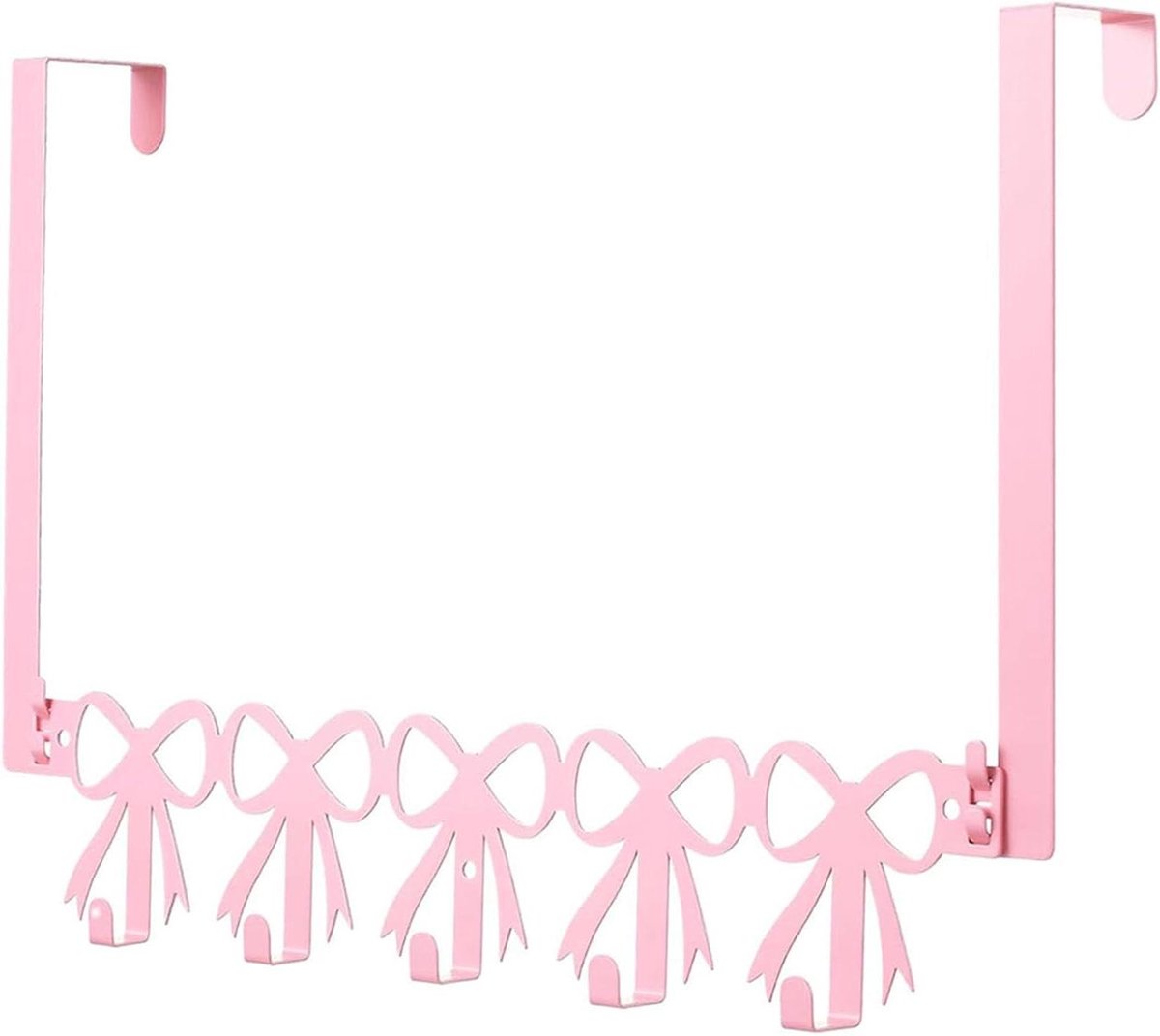 Deurhaken Organizer - Opknoping Hanger - Ruimte Besparen - Met 5 Haken - 37x4.5x18cm - Roze