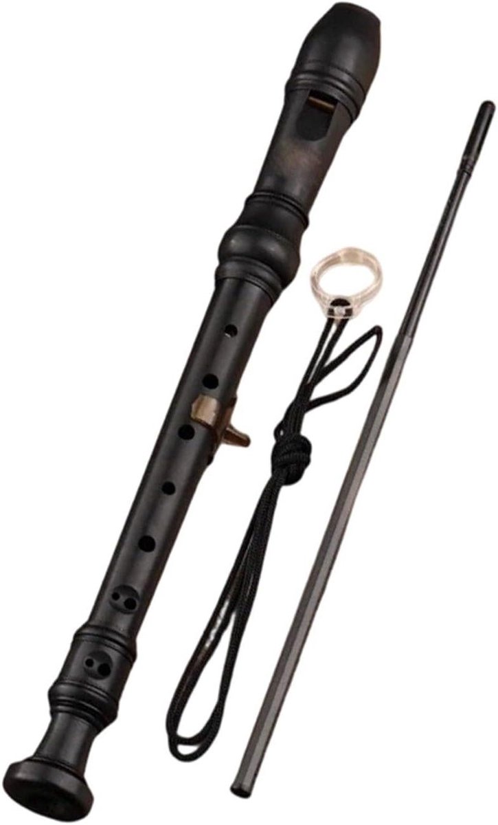 Engelse Blokfluit - Sopraan Instrument - Muziek Maken - 8 Gaten Ontwerp - 37 cm Lengte - Zwart