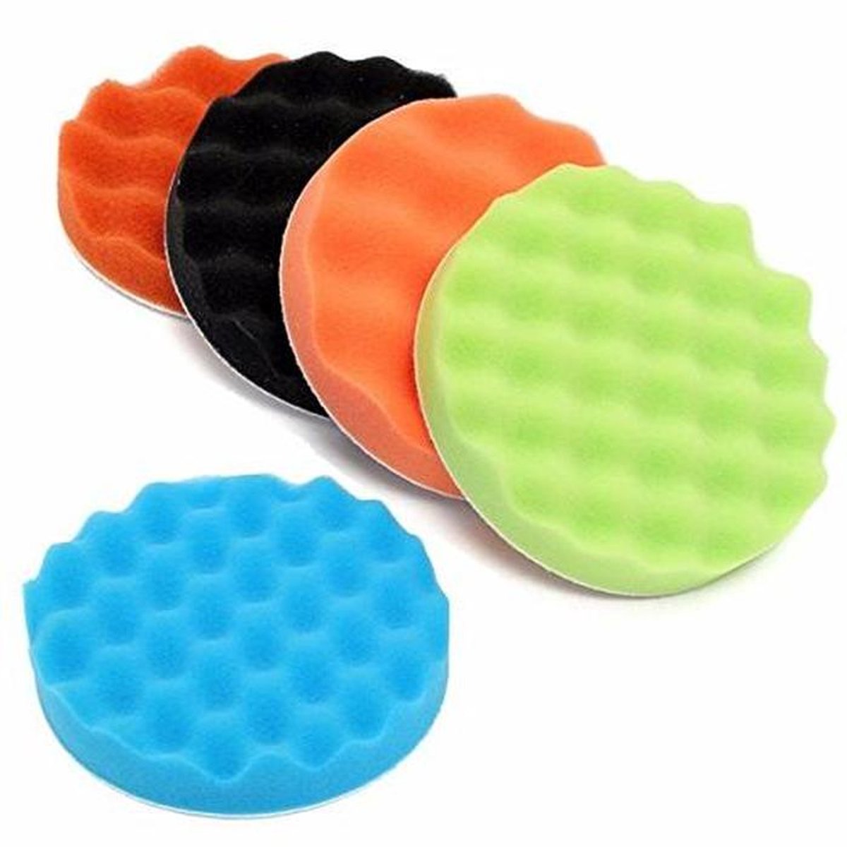 Polijstpads Set - Schuim Pads - Auto Polijsten - Diverse Kleuren - 5 Stuks 150mm - Assorti
