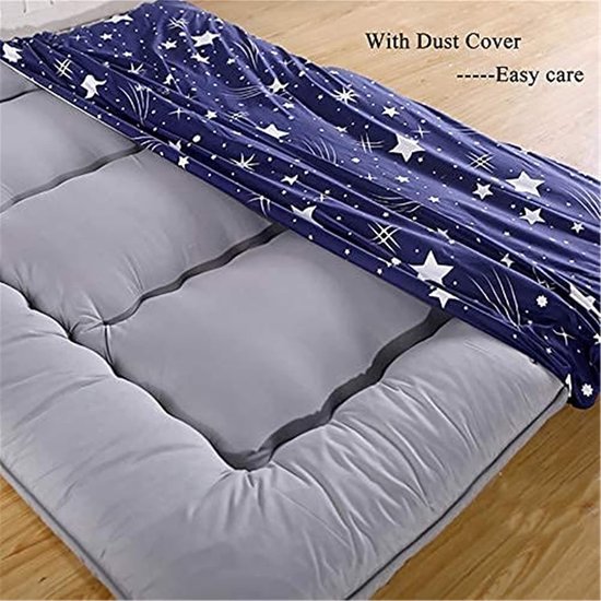 Japanse Vloermatras - Futon Matras - Comfortabel Slapen - Drie-dimensionaal Gewatteerd - 90x200 CM - Olijfgroen — afbeelding 5