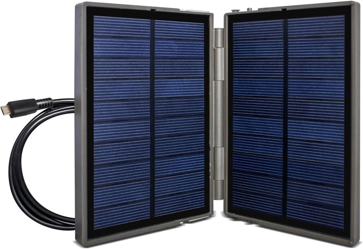 Zonnepaneel Set - Externe Voeding - Camera Opladen - Hoog Rendement - 80cm Kabel - Zwart