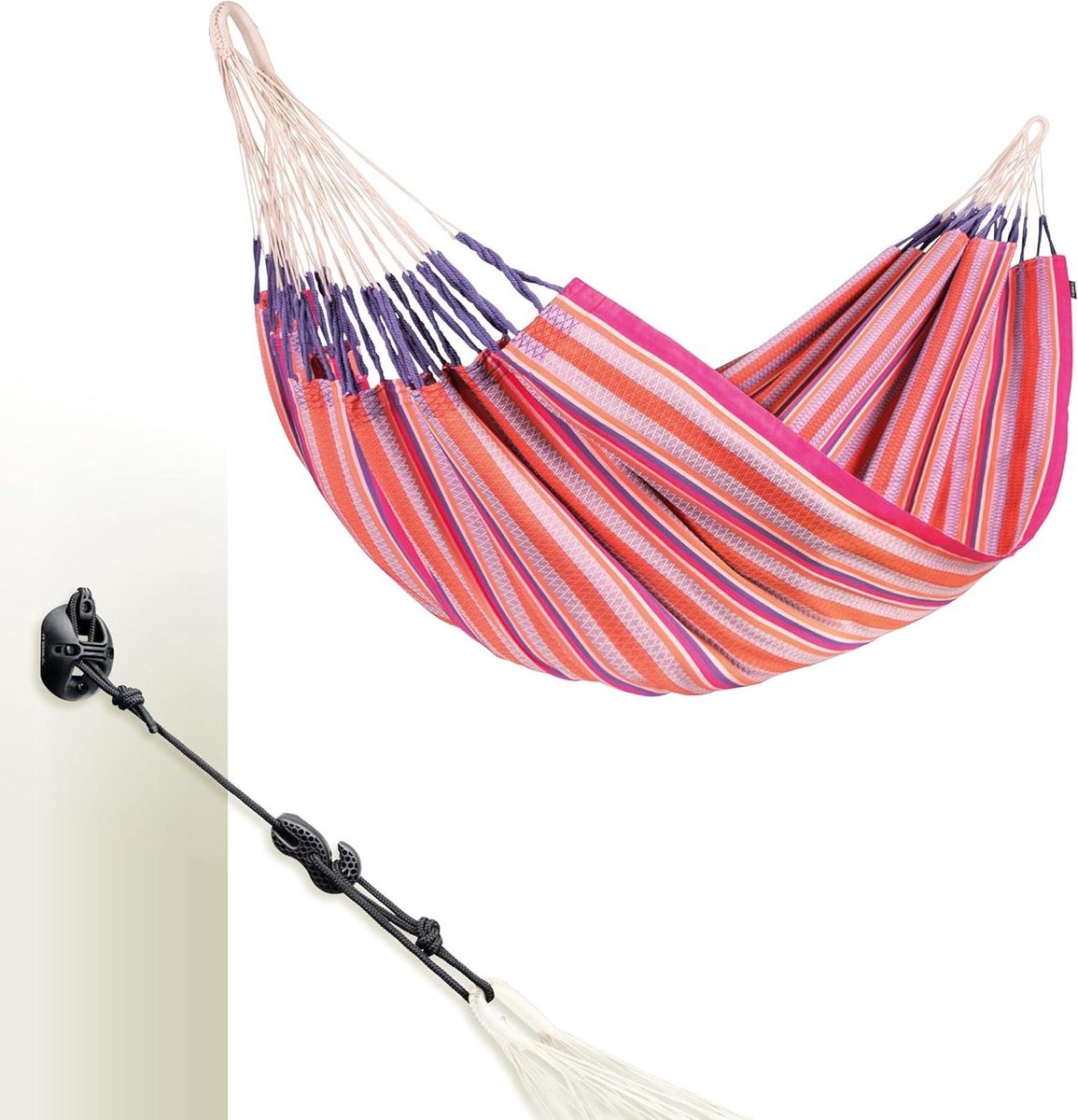 Kingsize Hangmat - Katoenen Hangmat - Buiten Ontspannen - Biologisch Katoen - 230 x 155 cm - Flamingo