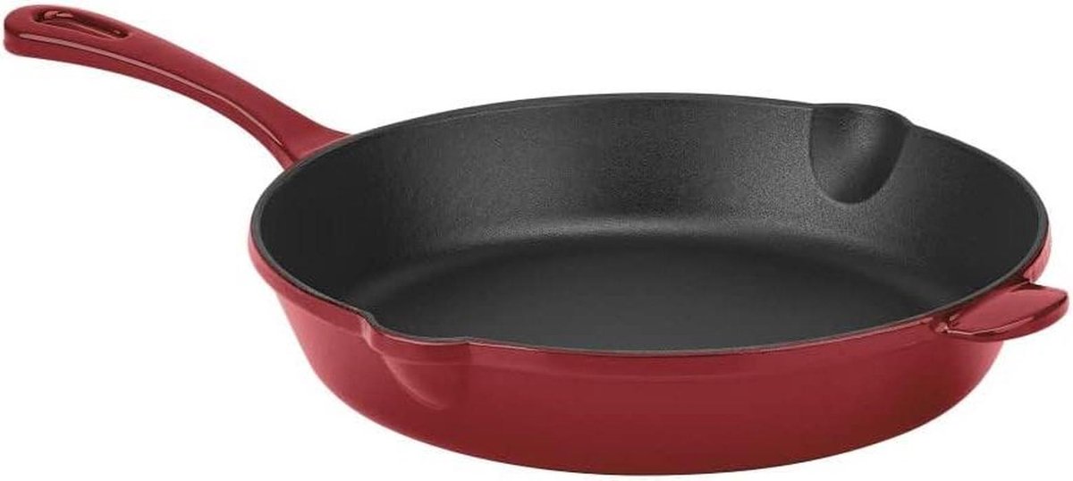 Gietijzeren Koekenpan Emaille Lekker Koken Superieure Warmte 24 cm Kardinaal Rood