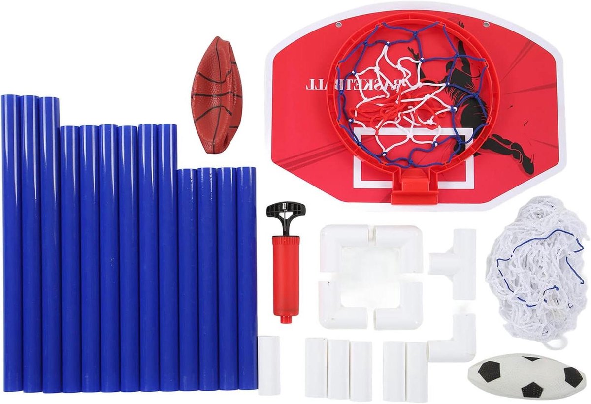 Sportset Kinderen - Basketbal Voetbal - Actief Spelen - Veilig ABS Materiaal - 41 x 30 x 8 cm - Multicolor