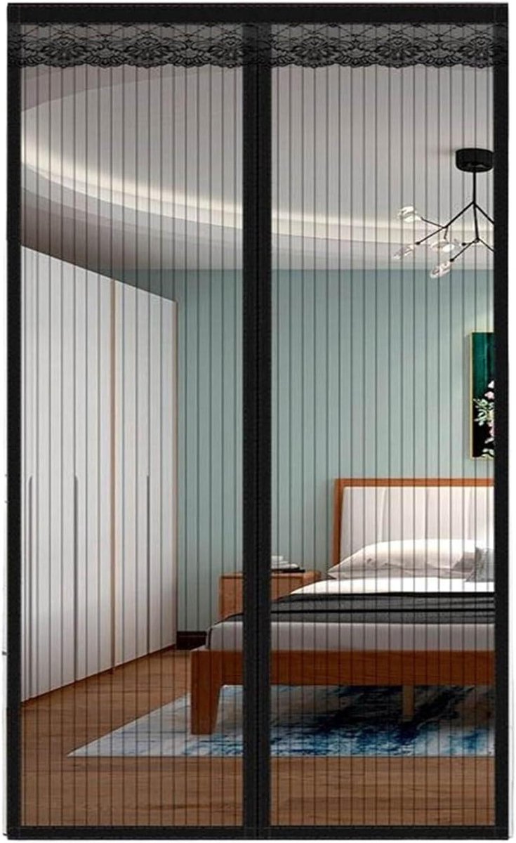 Magnetisch Deurrooster - Automatisch Sluiten - Buiten Binnen Houden - Eenvoudige Installatie - 80x190 cm - Zwart