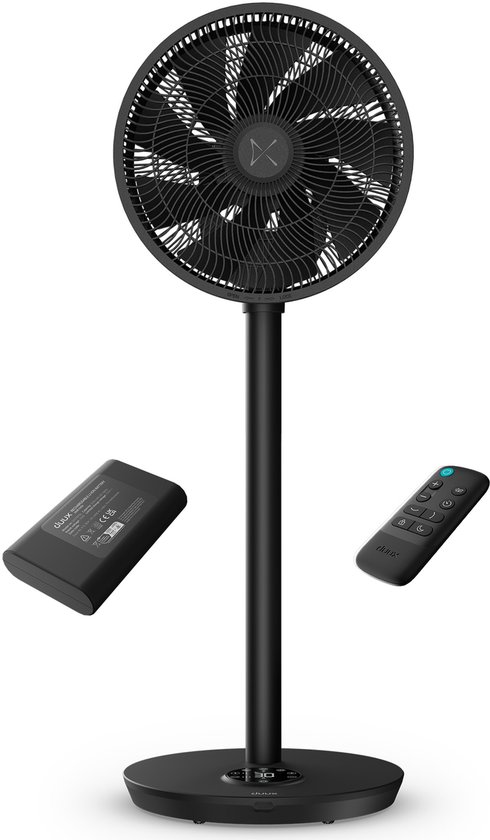 Fluisterstille staande ventilator Duux Whisper Flex 2 met accu, 30 snelheden, natuurlijke wind, energiezuinig