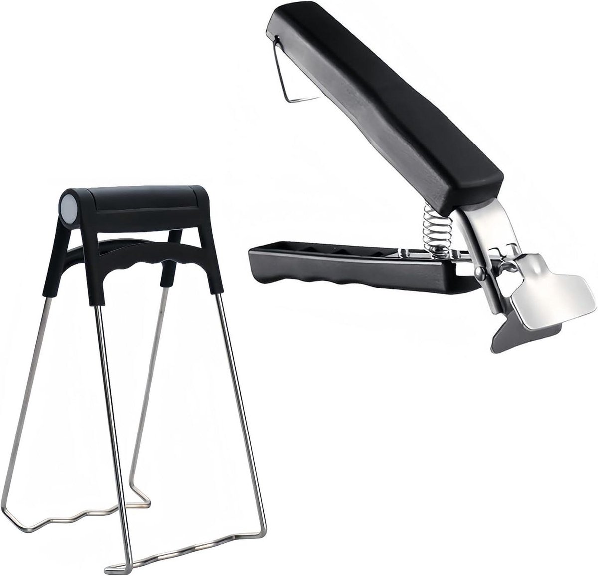Kom Picker - Pannenhouder - Hete Objecten Pakken - Anti-slip Anti-broei - 2 Stuks - Zwart
