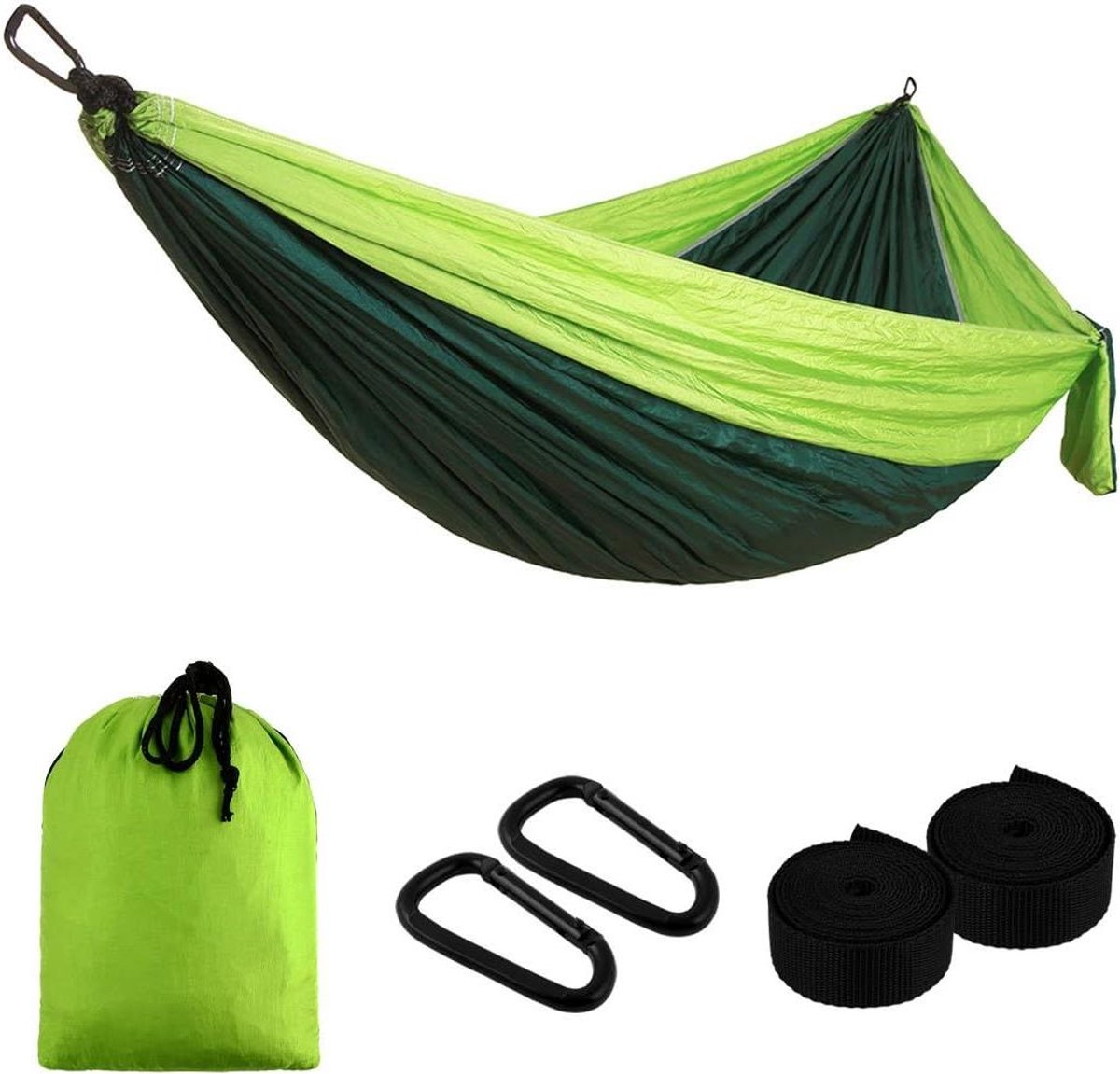 Hangmat Tent - Kampeer Hangmat - Buiten Ontspannen - Lichtgewicht Nylon - 102 x 53 inch - Lime Groen