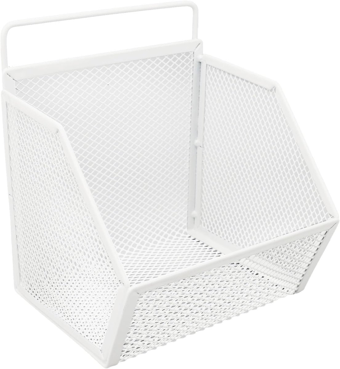 Hangende Draadmand - Opbergmand - Ruimte Organiseren - Zelfklevend - 13x10x15 cm - Wit