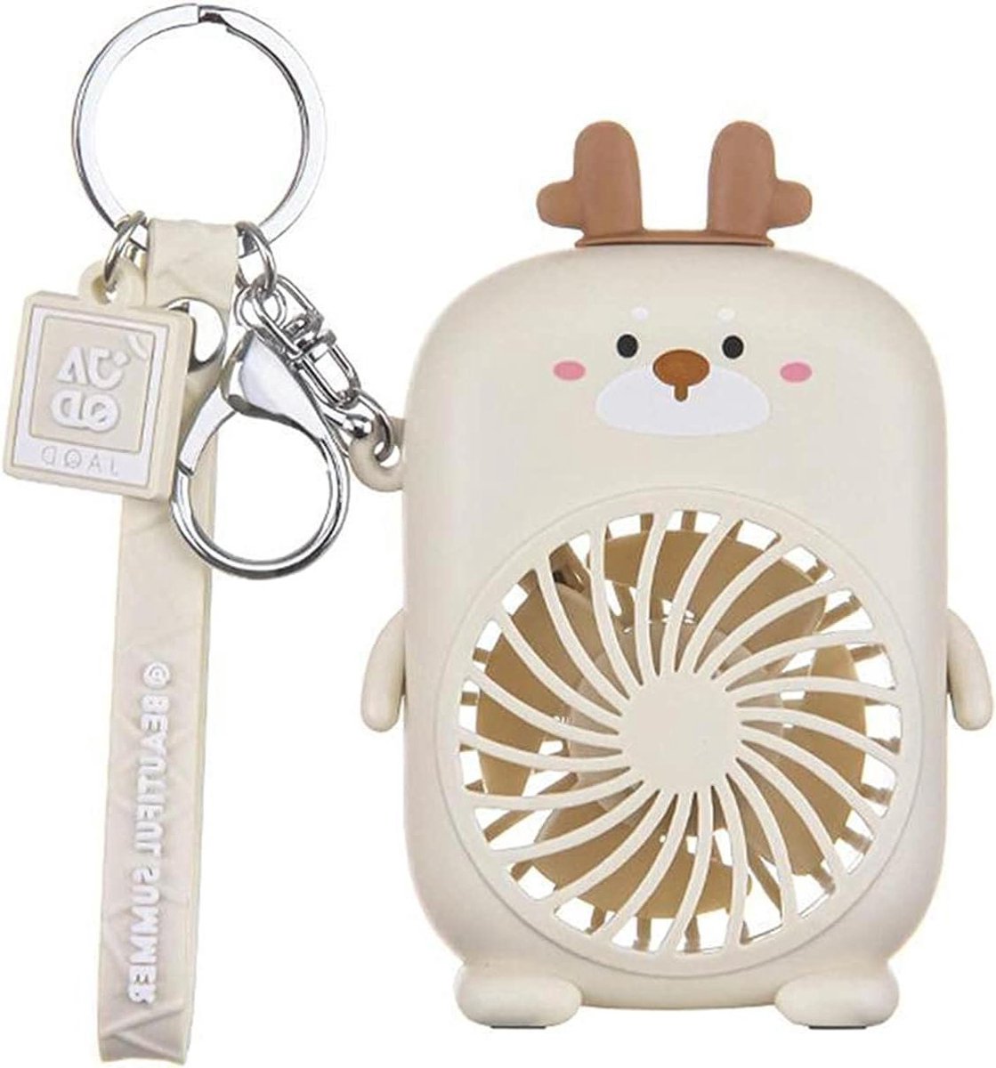 Mini Ventilator - Draagbare Fan - Koelte Onderweg - Oplaadbaar Via USB - Compact Formaat - Beige