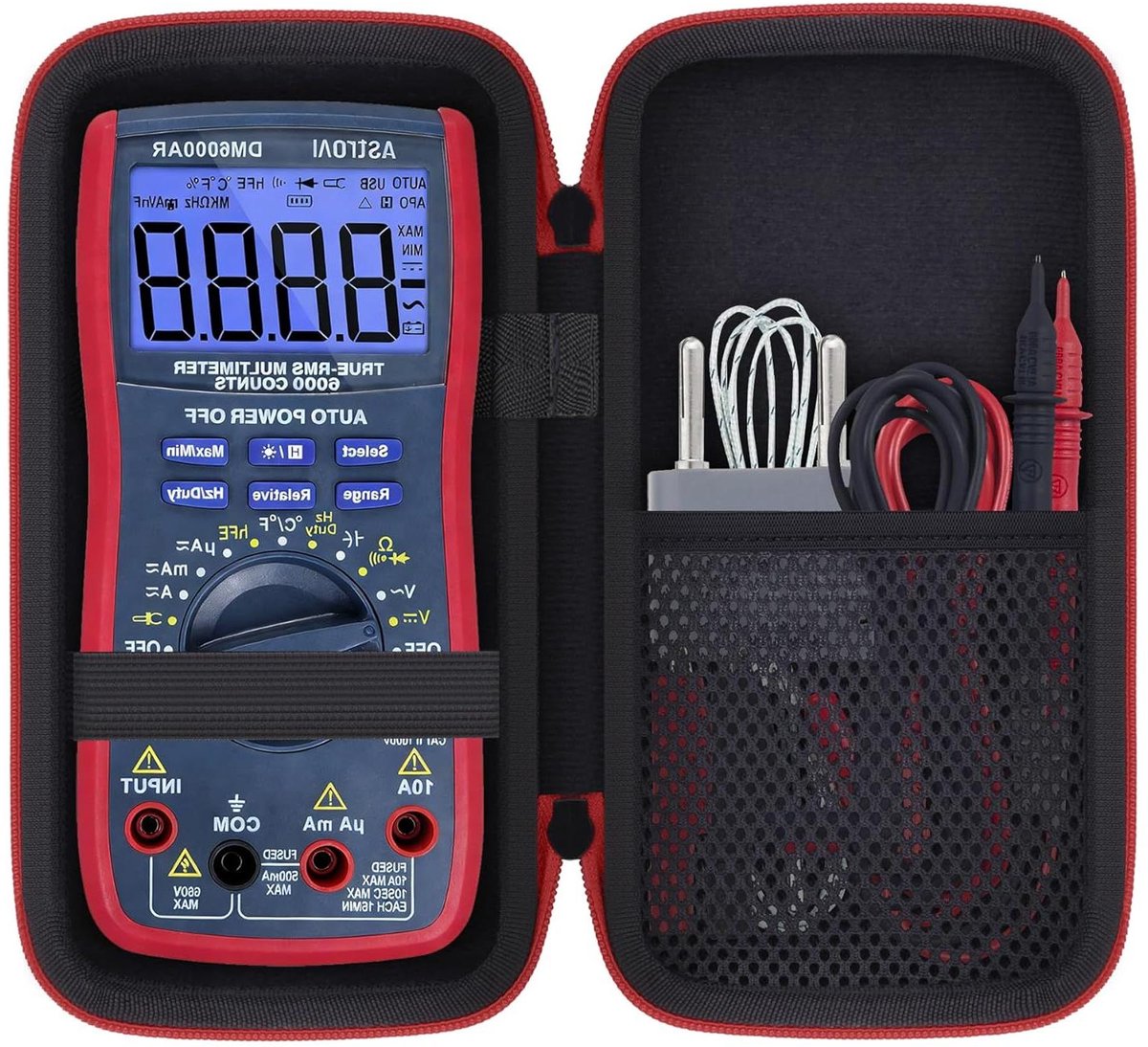 Aenllosi Voor AstroAI TRMS 6000 Counts digitale multimeter, hardshell-koffer, beschermhoes, zwart