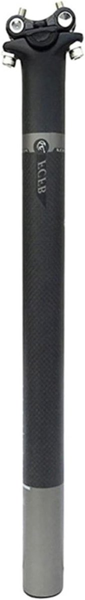 Fiets Zadelpen - Carbon Zadelpen - Comfortabel Fietsen - Verstelbare Kop - 308 x 350 mm - Mat Zwart