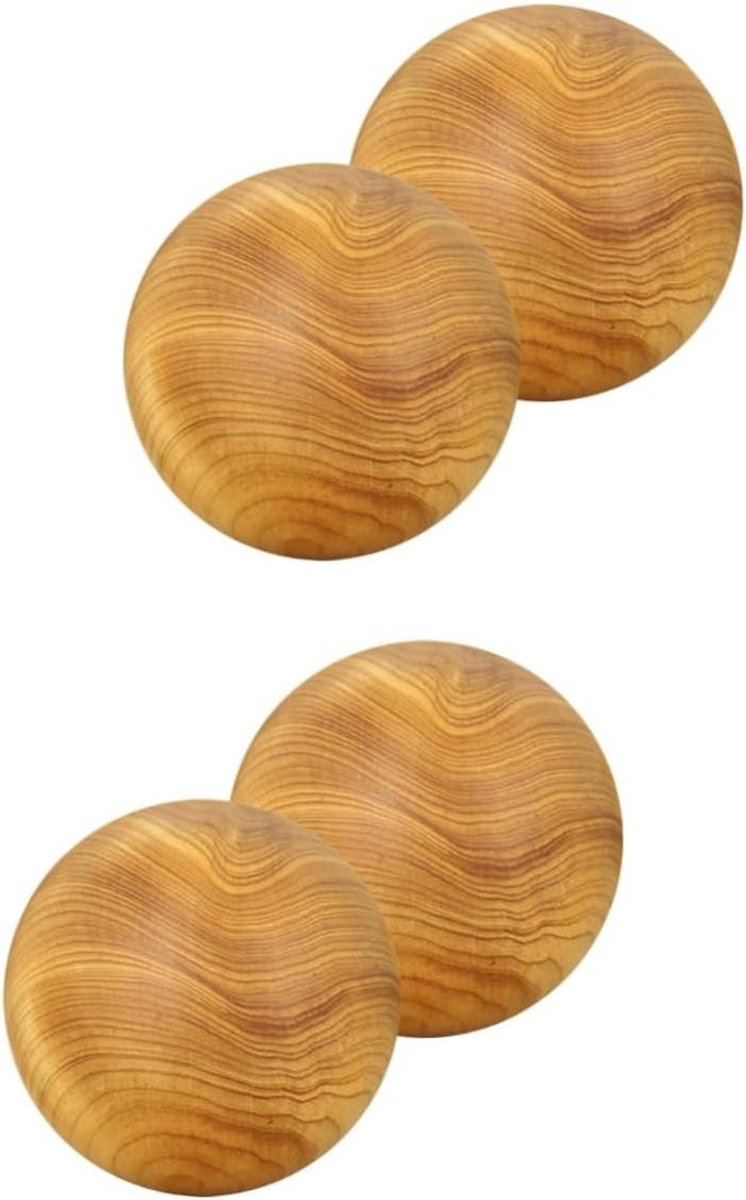Massage ballen - Hand trainer - Hand ontspanning - Gemaakt van hout - 4 stuks - Houtkleur