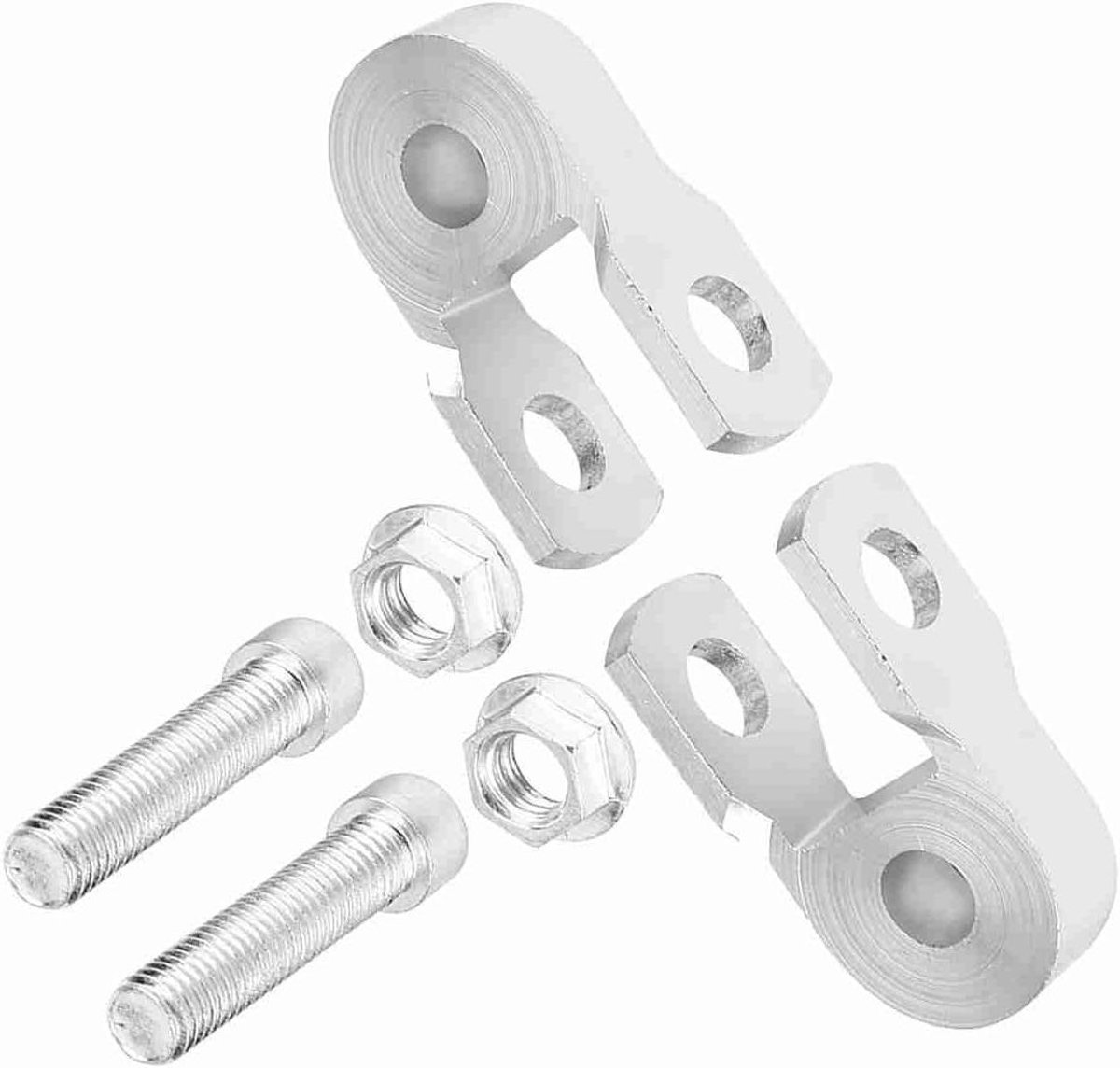 Dailygoods- Schokdemper Hoogte Verlenging - Universele Motorfiets Schokdempers - Aluminiumlegering - 2 Stuks - Maximale Lengte 55 mm - Verhoogde Hoogte 3 cm - Vering