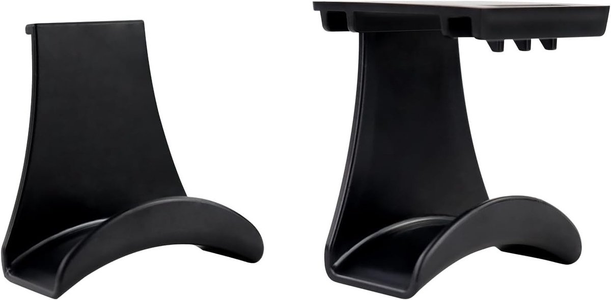 Multifunctionele zelfklevende hoofdtelefoonhouder voor bureau met afneembare haak voor accessoires zoals hoofdtelefoons, tassen en hoeden (zwart)